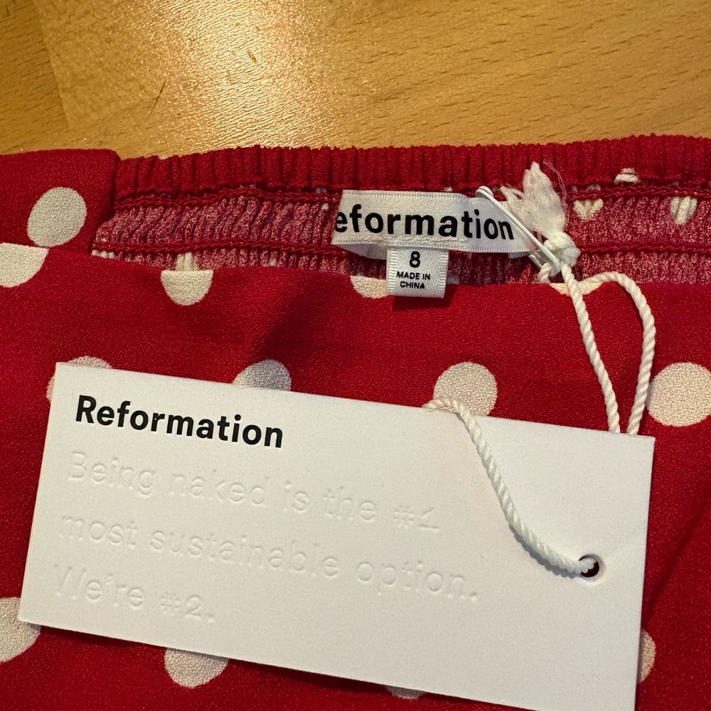 Reformation Red Voyage Polka Dot Top & Skirt Set - Picture 5 of 8